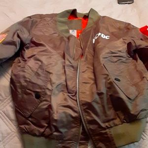 Aviator ACDC Nylon Jacket Olive Green Size Small